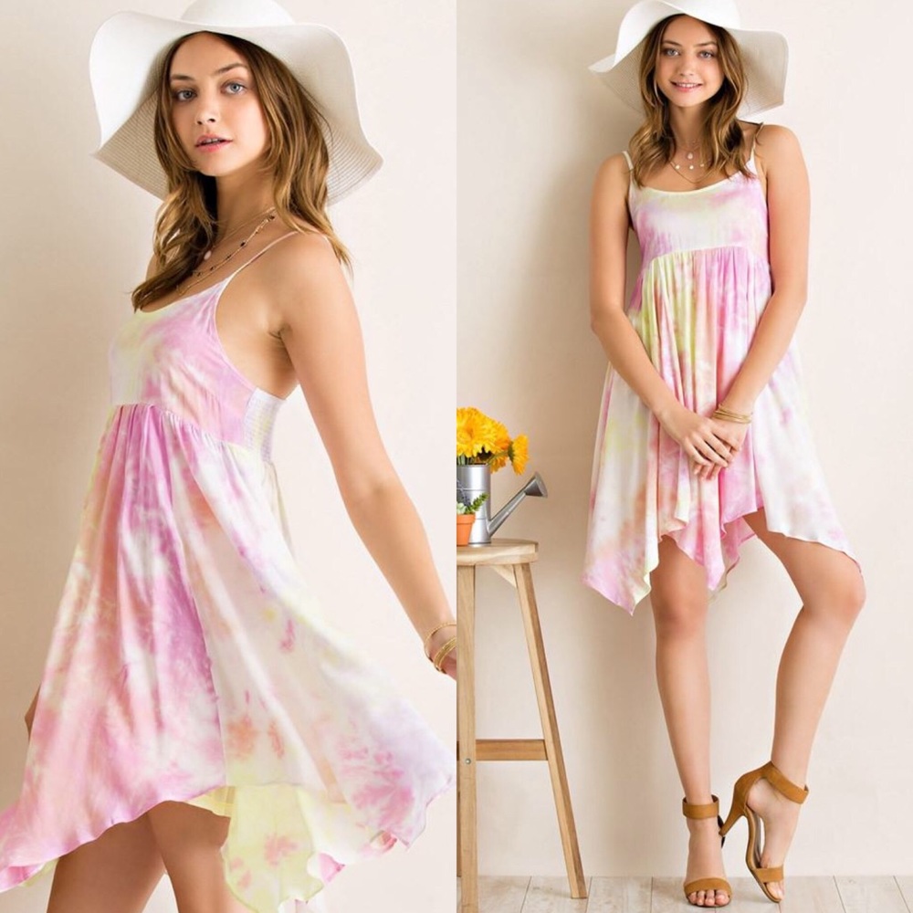 🎉HP🎉 Tie Dye Babydoll Mini Dress - Picture 1 of 7